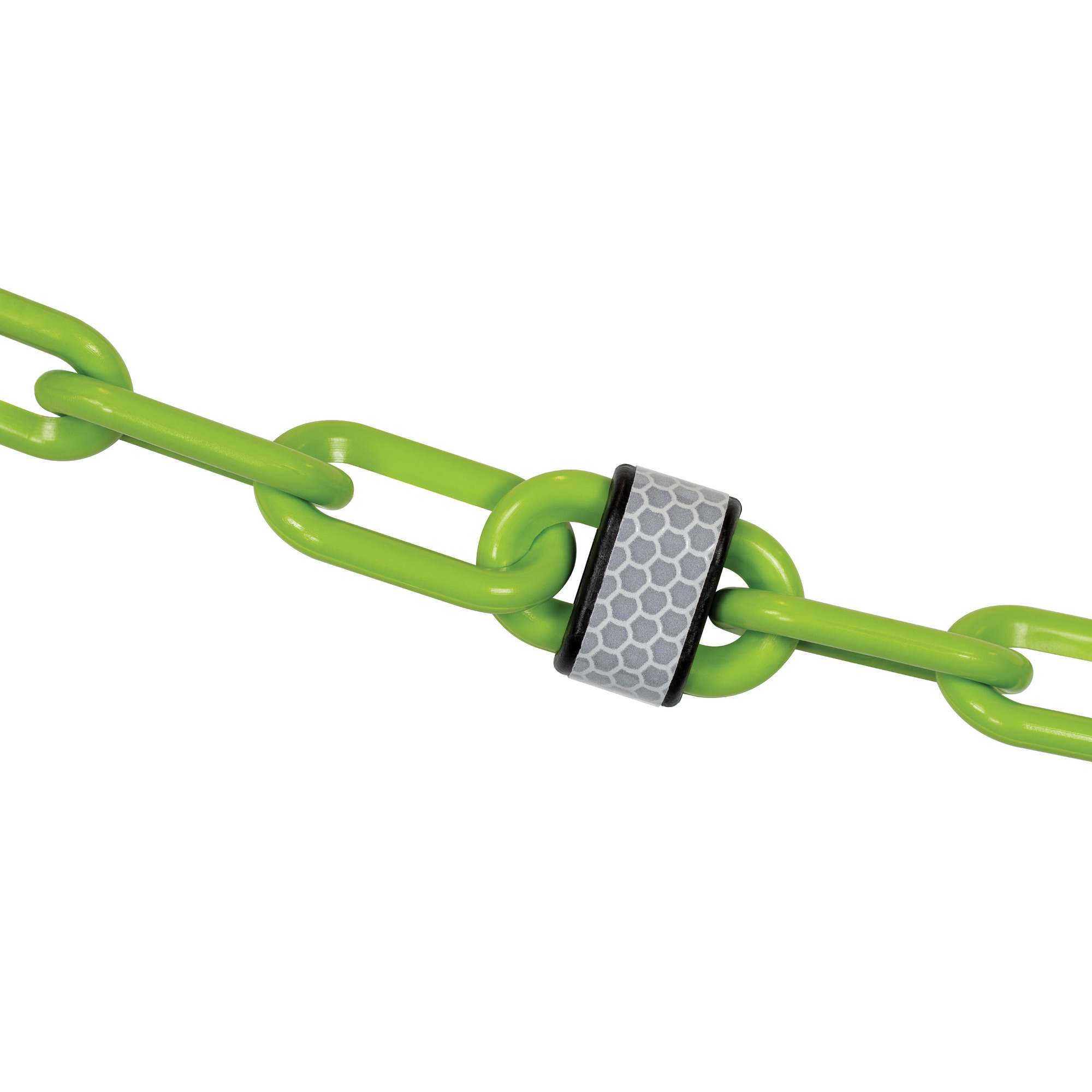 Mr. Chain Reflective Plastic Safety Chain — 2in. x 100ft., High-Density Polyethylene, Safety Green, Model# 52014-100
